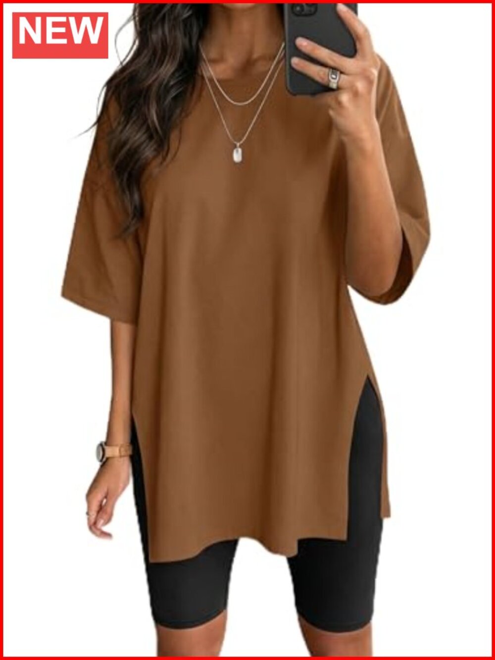 Women's Oversized Workout T-Shirt Short Sleeve Loose Fit Crew Neck Casual Tee